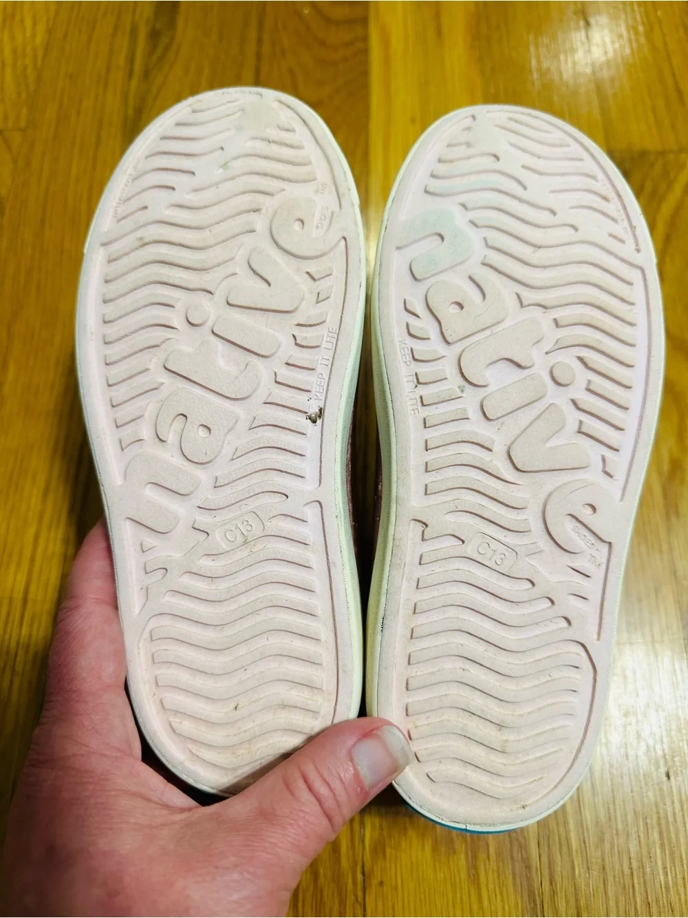 Native Kids Glitter Pink Slip-On Sandals